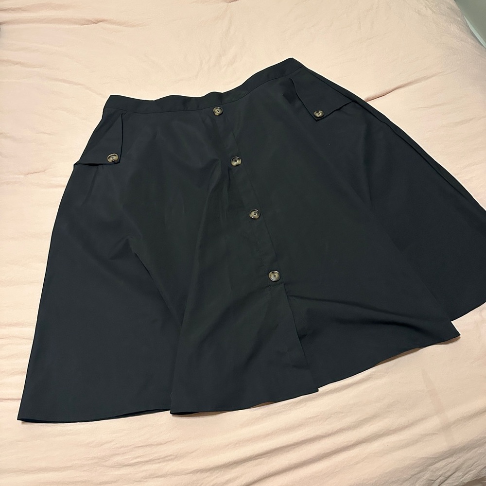 SHEIN Black A-Line Button Skirt